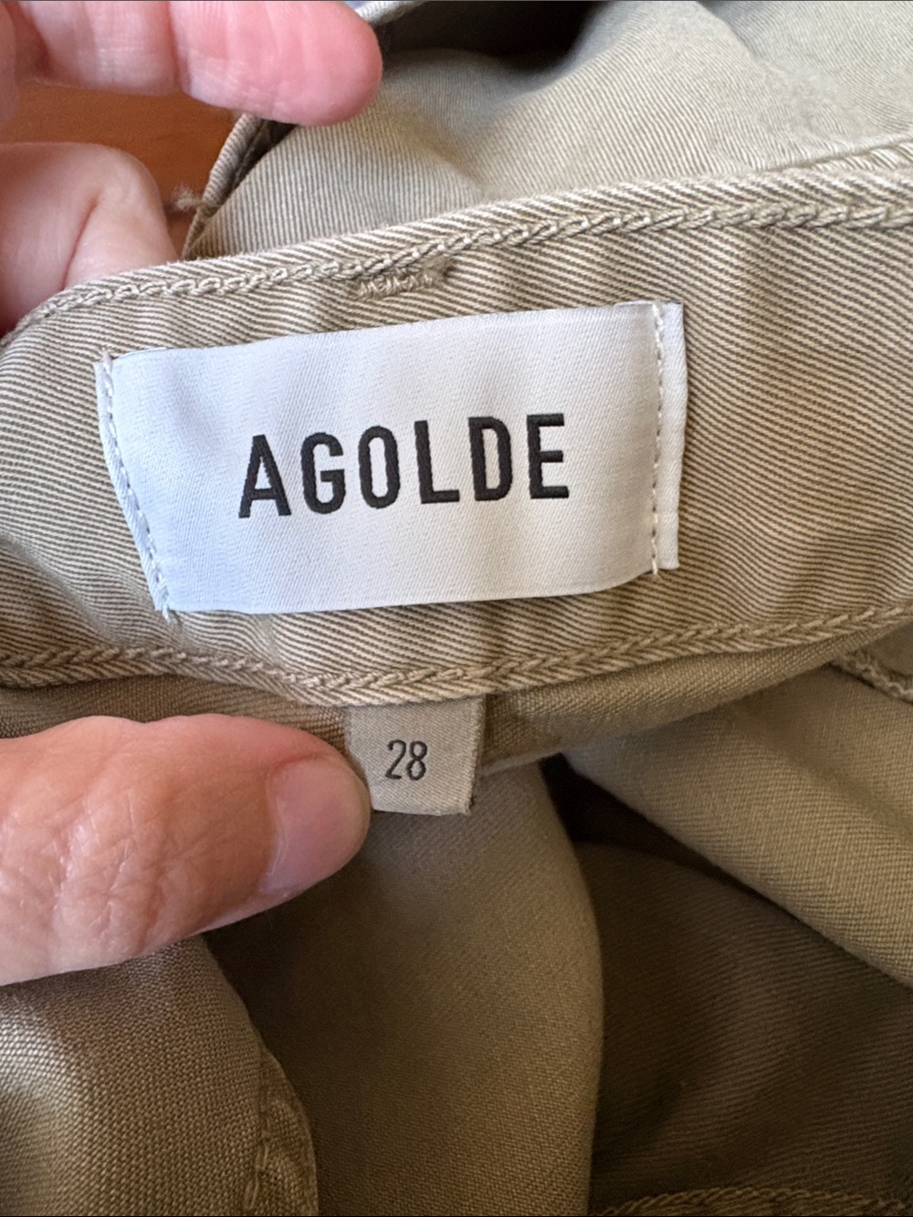 $369 NWOT Agolde “Vana” Fold High-Rise Wide-Leg Pants in Dark Khaki Sz 28 - Picture 3 of 14